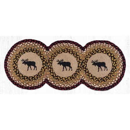 Palacedesigns 15 x 36 in. Moose Printed Tri Circle Rug, Black PA2848747